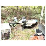 SALVAGE PILE - BOAT, MOWER, YARD TRAILER ETC