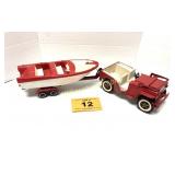 TONKA TRUCK AND BOAT - HAS BEEN REPAINTED
