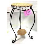 WICKER AND METAL PLANT STAND
