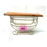 WALL SHELF W METAL RACK