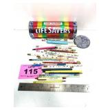 LIFE SAVORS METAL TIN AND PENCILS