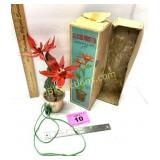 VINTAGE JAPAN ELECTRIC POINSETTIA CHRISTMAS DECORA