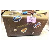 VINTAGE ALLIGATOR PRINT LEATHER SUITCASE