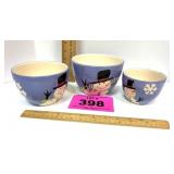 3 NESTING SNOWMAN BOWLS