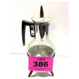 MCM CANDLE HEATED CARAFFE, GLASS, WOOD,