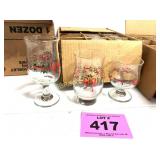 3 PARTIAL BOXES OF HOLLY HOLIDAY GLASSES
