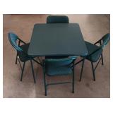 Collapsible Card Table & (4) Folding Chairs