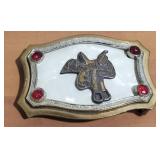 Vintage Horse Saddle Cowgirl Belt Buckle