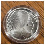 1oz Silver Round: Indian/Buffalo