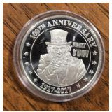 1oz Silver Round: Uncle Sam "I Want You"