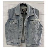 Harley Davidson Denim Vest w/ Embroidered Patch