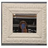 Vintage White Wood Framed Mirror
