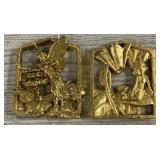(2) Gold Metal Fairy Decor