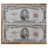 (2) Red Seal $5 Notes