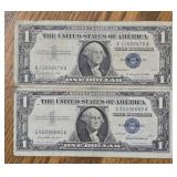 (2) U.S. $1 Silver Certificates
