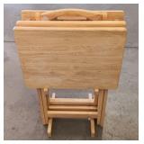 (3) Folding TV Trays W/ Storage Stand