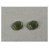 (2) Green Sapphire Round Cut Gemstones