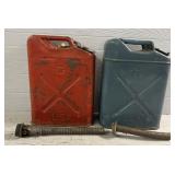 (2) 1970s US Army 5Gallon Jerry Cans w/ Nozzles