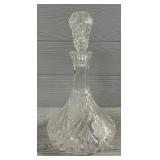 Rose Etched Crystal Decanter w/ Topper