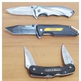 (3) Folding Lock Blade Knives