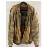 Leather Bomber Jacket w/ Harley Sturgis Patch