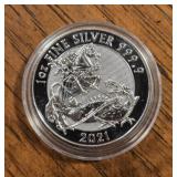 1oz Silver Round: Dragon Slayer