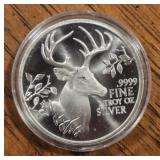 1oz Silver Round: Texas Deer