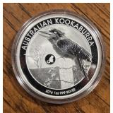1oz Silver Round: 2016 Kookaburra