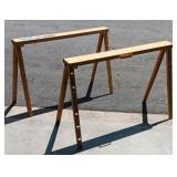 (2) Metal Folding/Adjustable Sawhorses