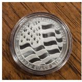 1oz Silver Round: US Flag/ Eagle
