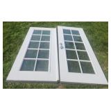 (2) Matching Window Pane French Doors