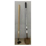 Metal Shovel & Garden Hoe