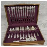 46pc International Deep Silver Flatware Set W/Case