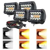 4" White Amber Yellow LED Pods