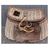 Antique Wicker Fishing Creel Basket