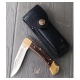 Buck Knife #110 W/ Lock Blade & Leather Sheath