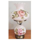 Rose Colored Hurricane Lamp