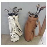 (2) Sets of Vintage Golf Clubs Bags & Balls