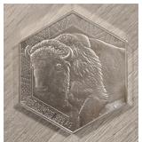 10-Ounce Silver Hexagon Bar: Bison