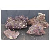 (4) Genuine Purple Coral Pieces