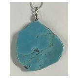 Turquoise Freeform Slice w/ Chain