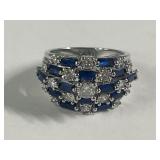 Mixed Blue & White Sapphire Fashion Ring
