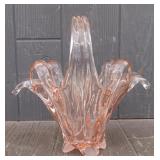MCM Pink Depression Glass Murano Basket