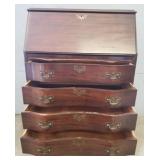 Vintage Mahogany Red Secretary Desk