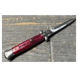 Red Stiletto Switch Blade Knife
