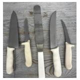 (5) Dexter Sani-Safe Commercial Knives & Spatula