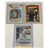 (3) Johnny Bench Topps Cards - 1970, 1972, 1979
