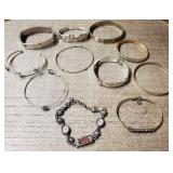 (11) Gold & Silver Toned Bracelets