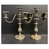 (2) SilverPlate Sheffield Large Candelabras