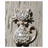 10K Gold Cat Pendant